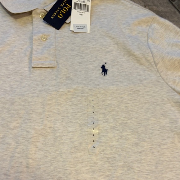 Polo by Ralph Lauren Men's Heather Gray Polo Shirt - Picture 3 of 5